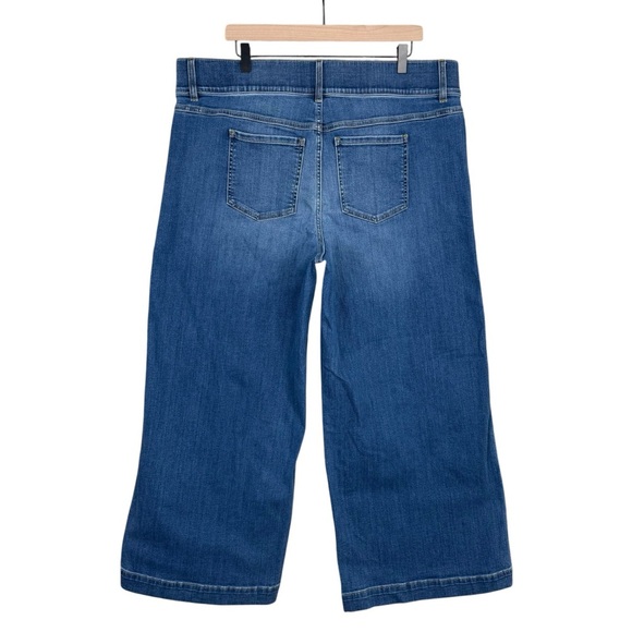 Spanx Jeans Womens 3X Plus Size Elastic Waist Pull On High Rise Wide Leg Stretch - Picture 5 of 9